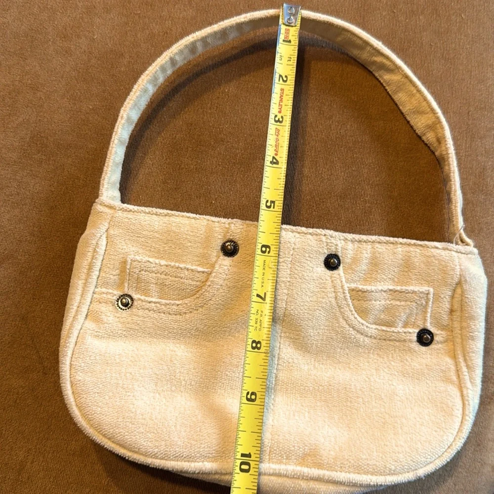 Soft Cream Jean Pattern Girl's Purse - Good Condition